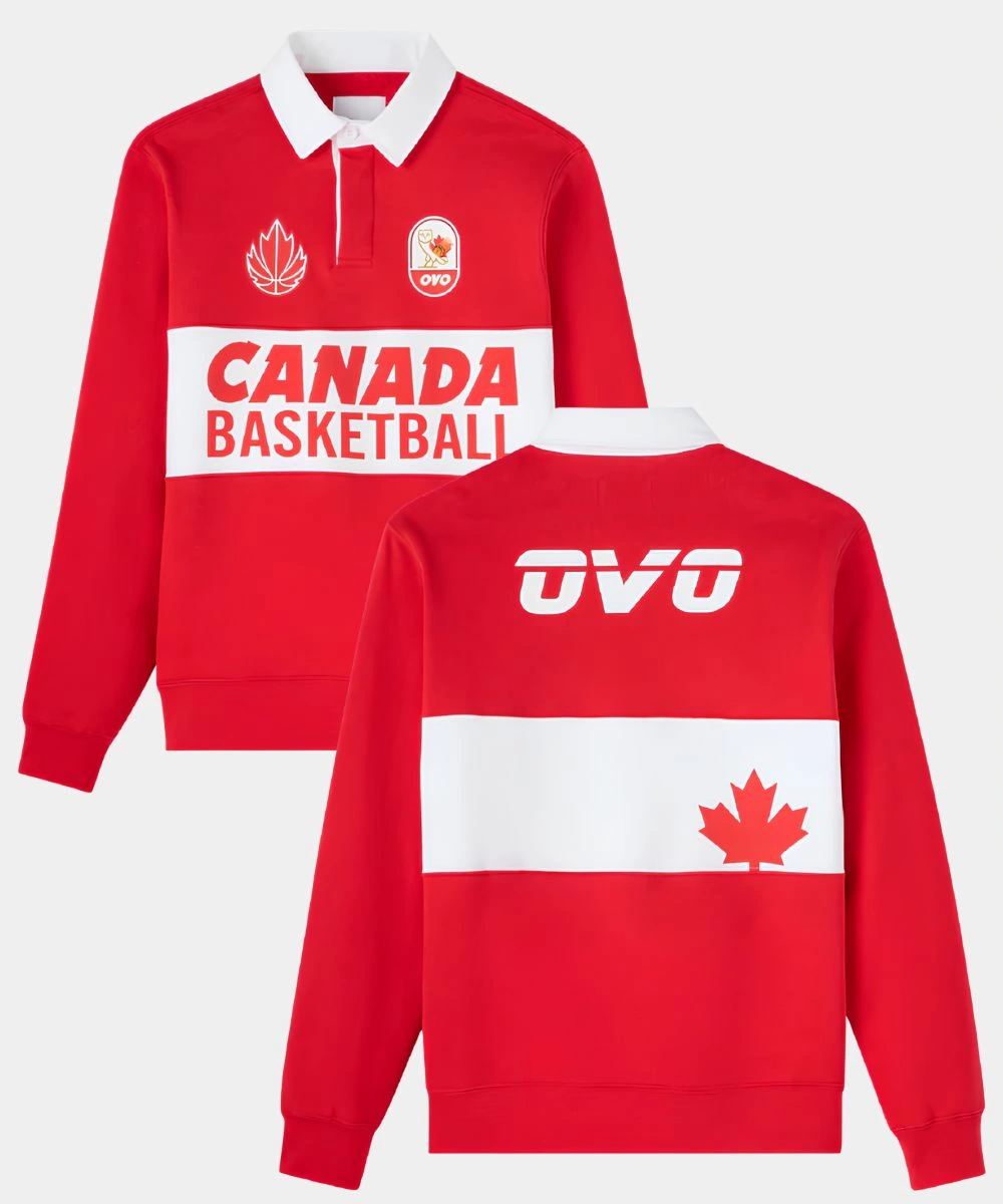 OVO Canada Basketball Rugby Polo Sweatshirt