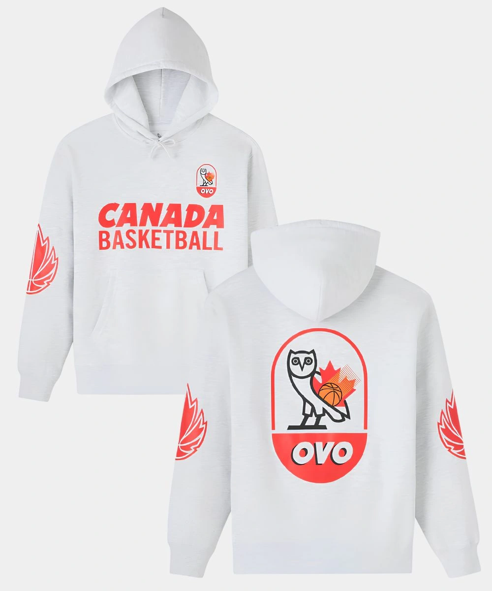 October's Very Own Canada Basketball Grey Hoodie Unisex