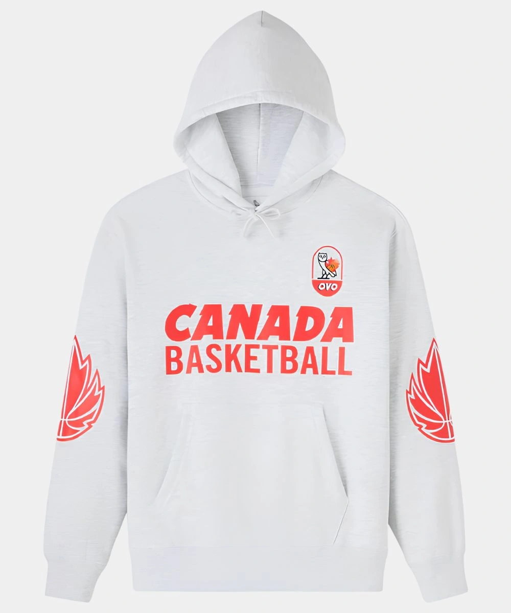 October's Very Own Canada Basketball Hoodie Grey