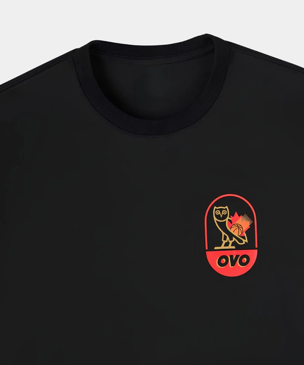 October's Very Own Canada Basketball Long-Sleeve T-Shirt Black & Red
