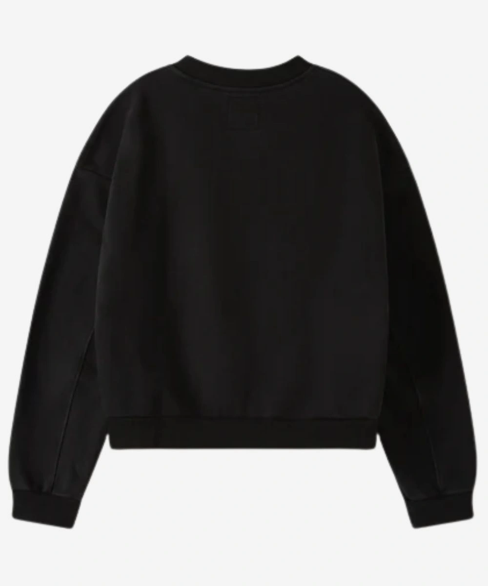 Shinzo Aged Black Cotton Jersey Crewneck