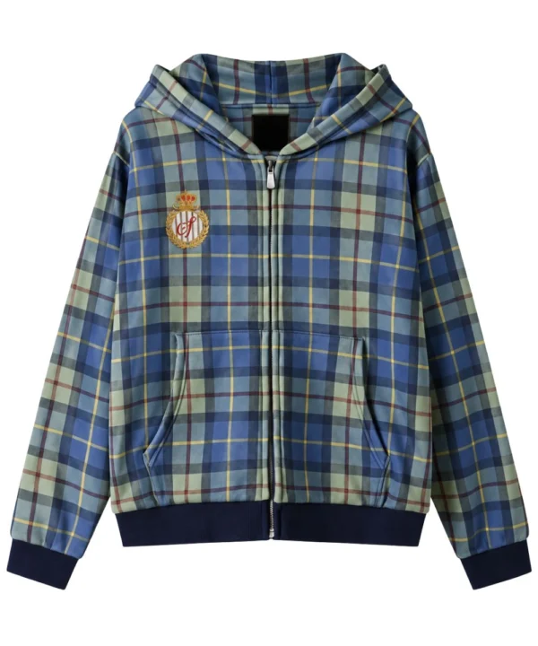 Shinzo Turquoise Plaid Hoodie 2026