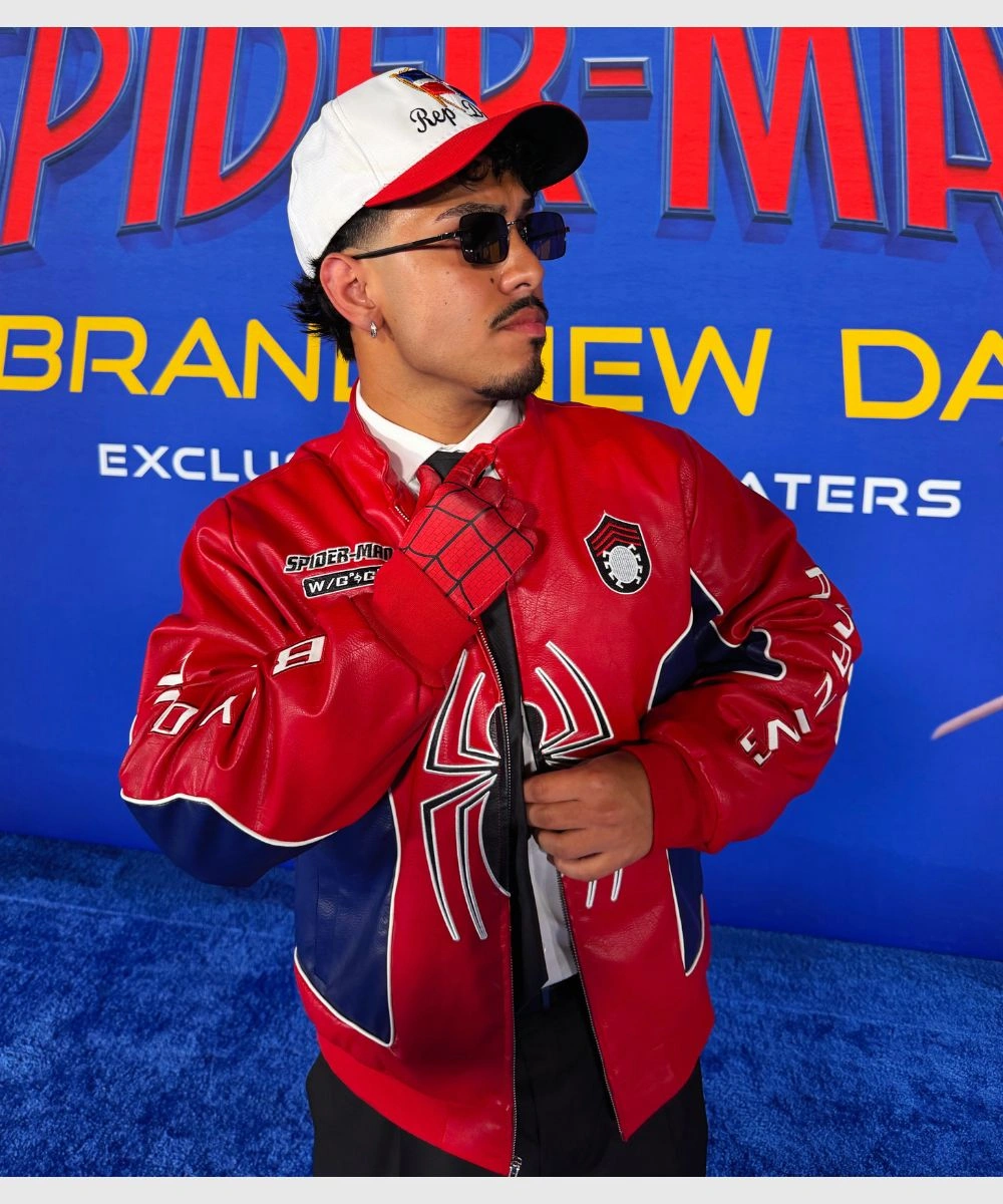 Spider-Man Brand New Day Premiere 2026 Cristian Andres Spider-Man Red & Blue Leather Jacket