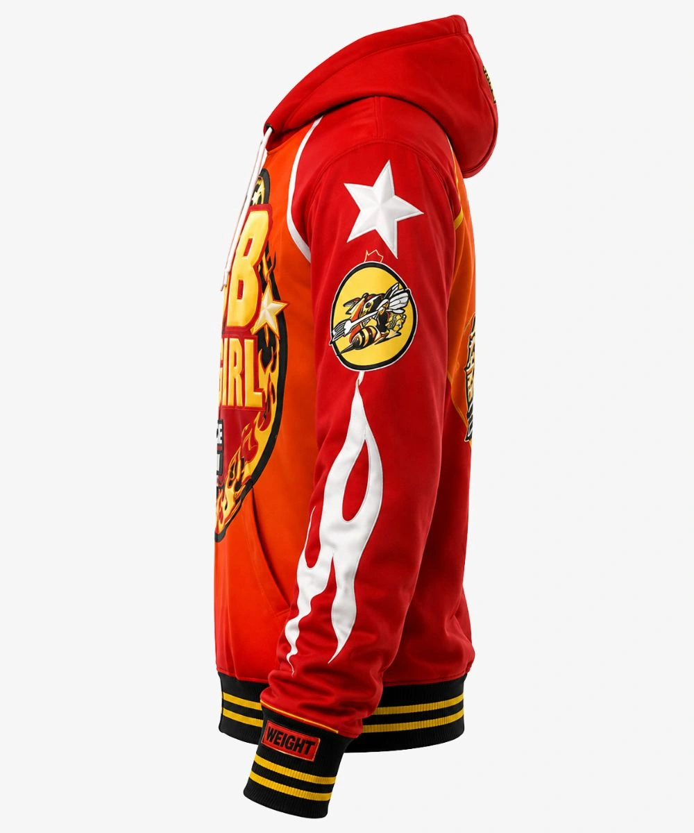 Tekken 8 Season 3 BOB ONIGIRI Red Zip Up Fleece Hoodie For Men & Women