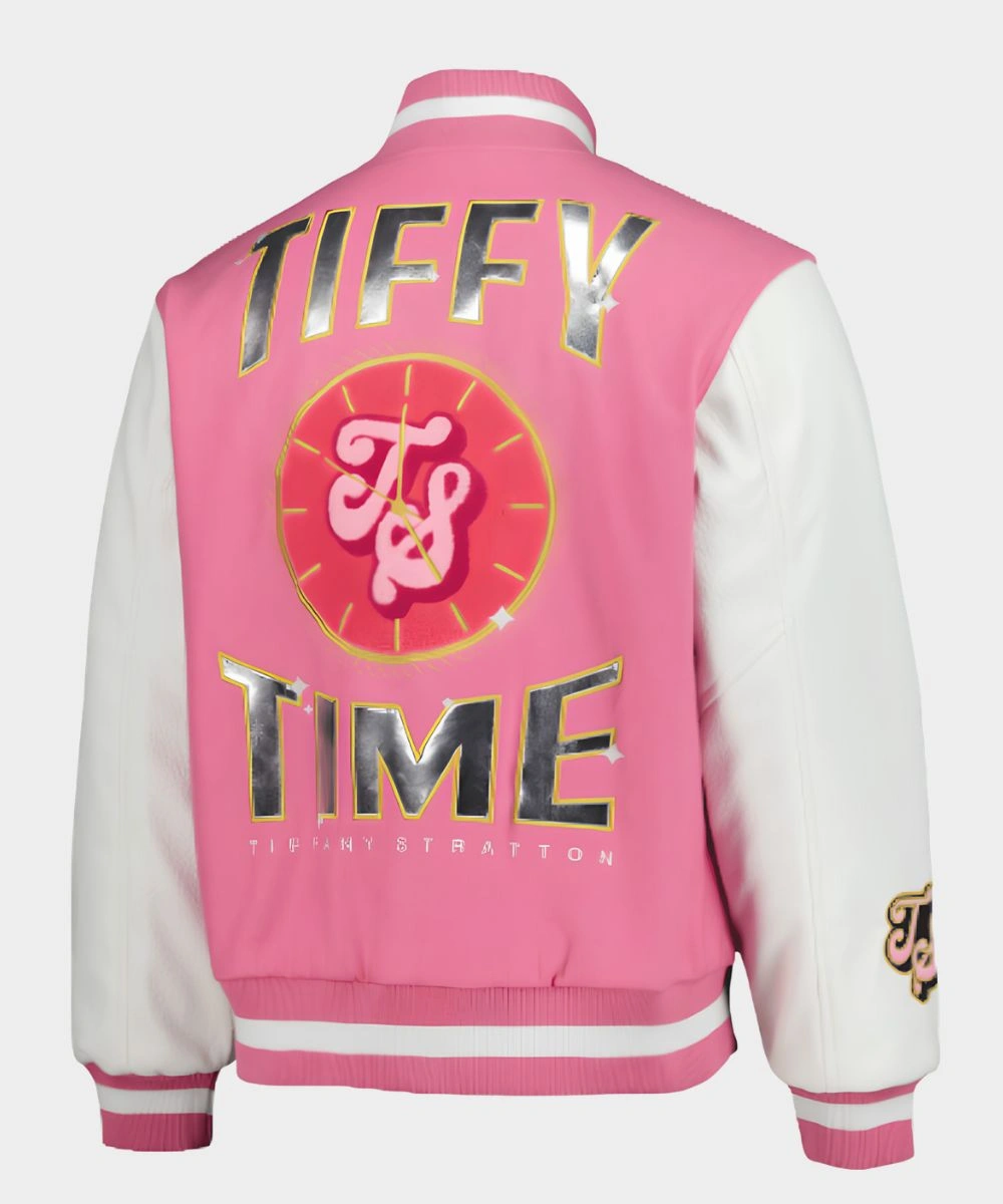 Tiffany Stratton 2026 Fanatics Fest NYC Varsity Jacket Pink & White