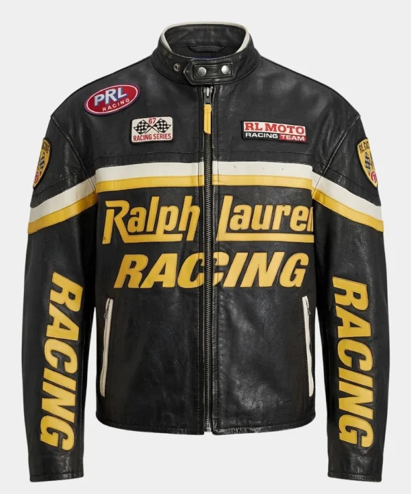 Tom Holland Esquire 2026 Polo Ralph Lauren Black Racing Leather Jacket