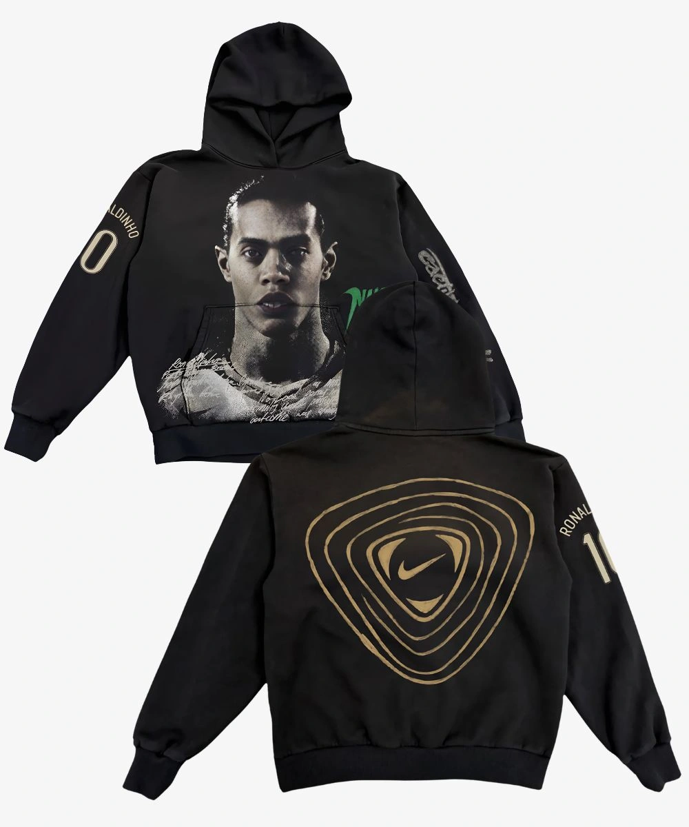 Travis Scott CJ X NIKE ( Ronaldinho / R10 ) Athletes Series Hoodie Black