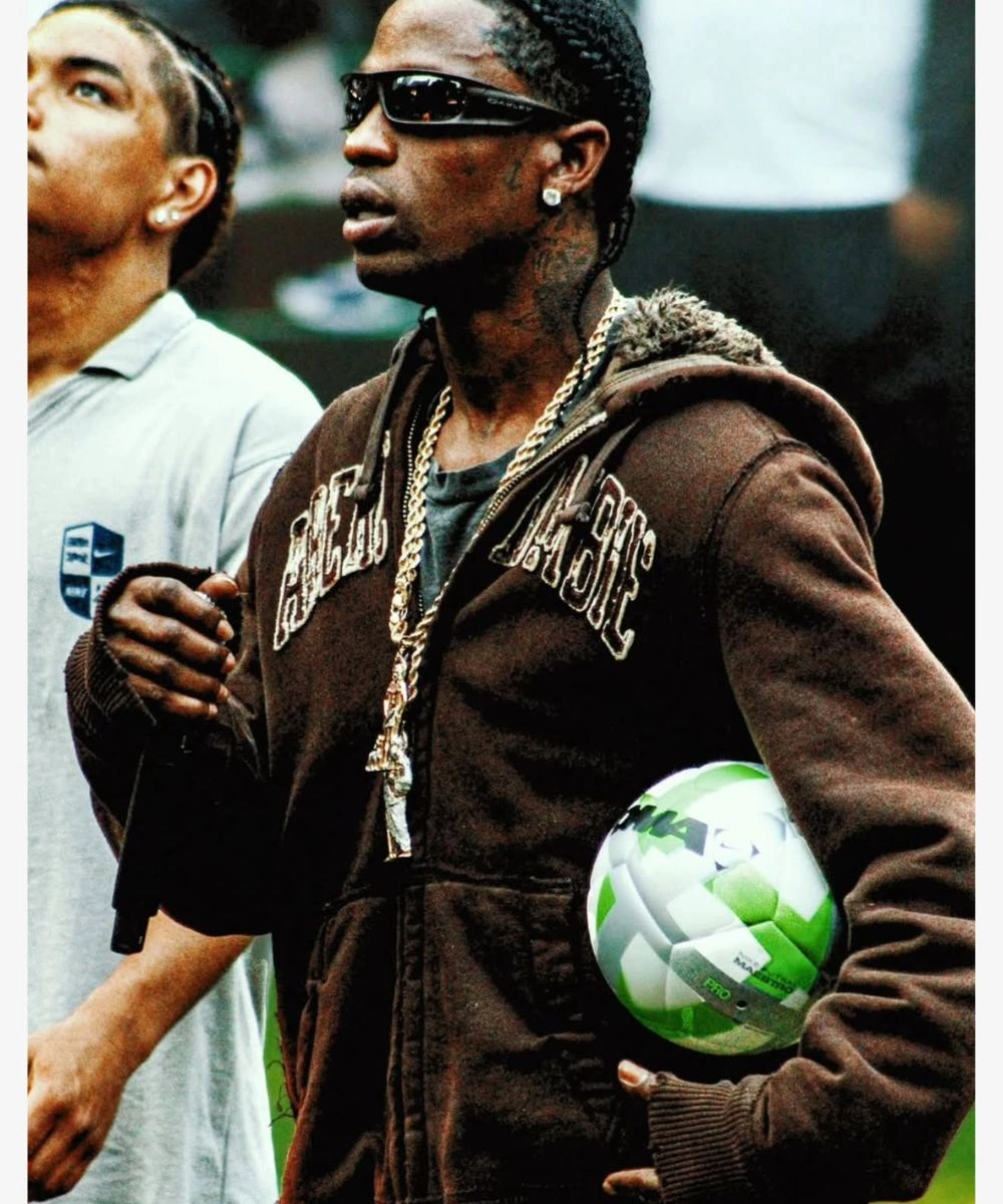 Travis Scott TOMA Football Event NYC Brown Hooded Jacket