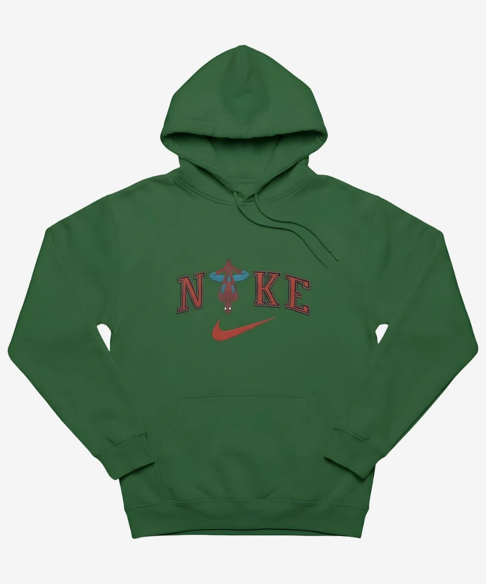 Unisex 2026 Nike Spiderman Embroidered Green Hoodie