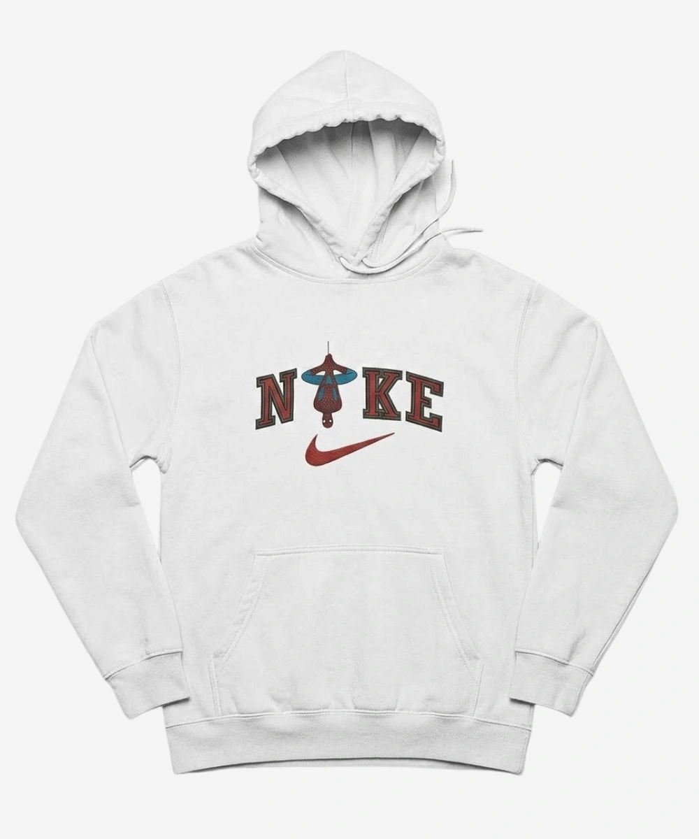 Unisex 2026 Nike x Spiderman Embroidered Hoodie White