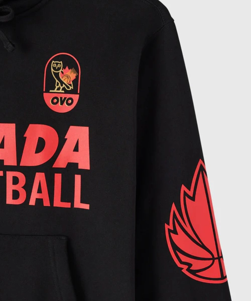 Unisex October's Very Own Canada Basketball Hoodie Black