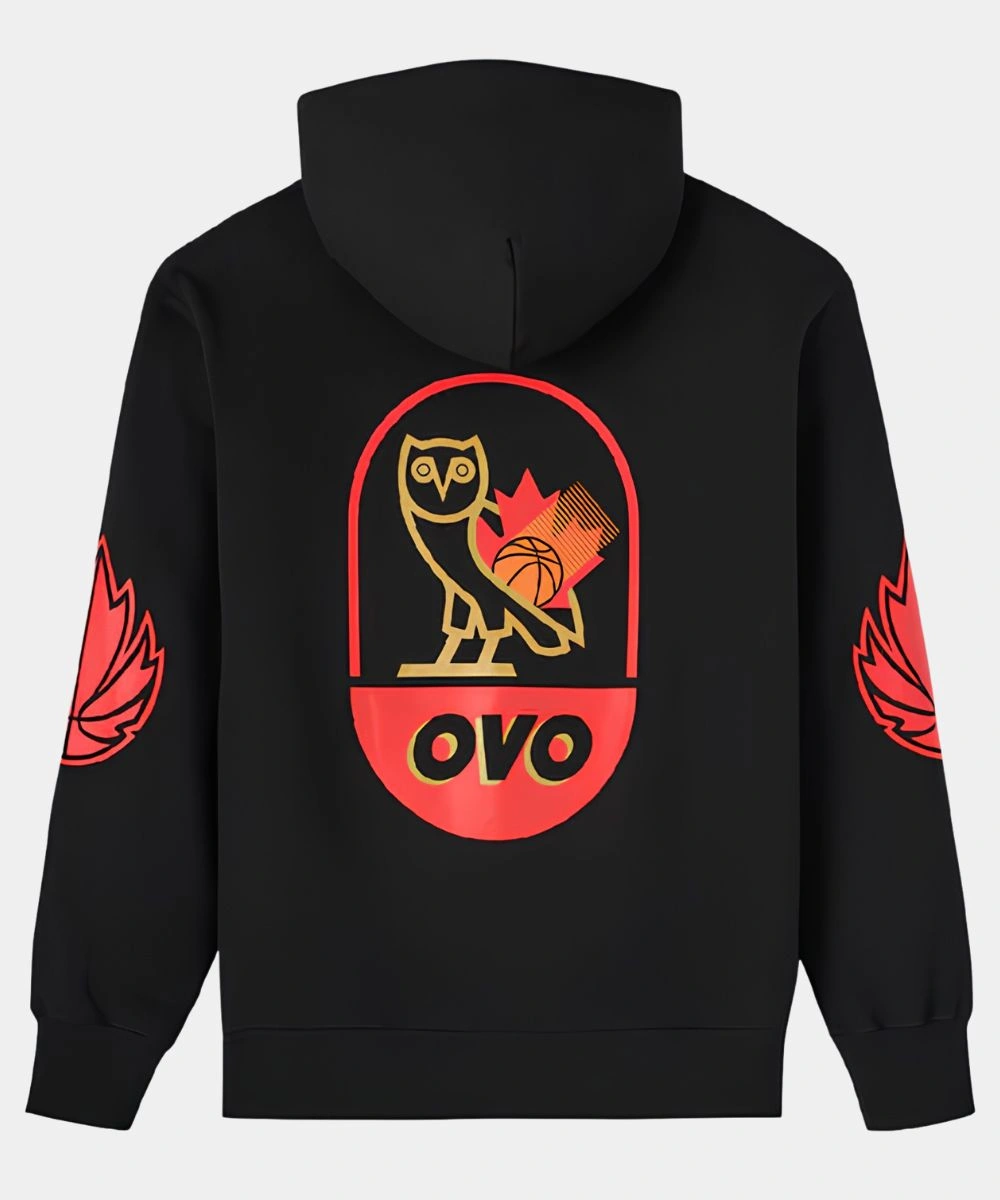 Unisex October's Very Own Canada Basketball Pullover Hoodie Black