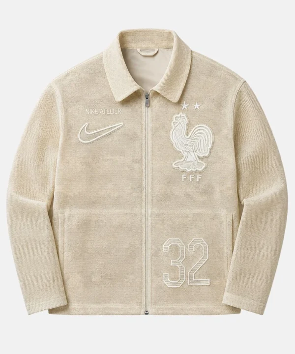 Victor Wembanyama Nike Atelier Total 90 France Paris Beige Cotton Jacket