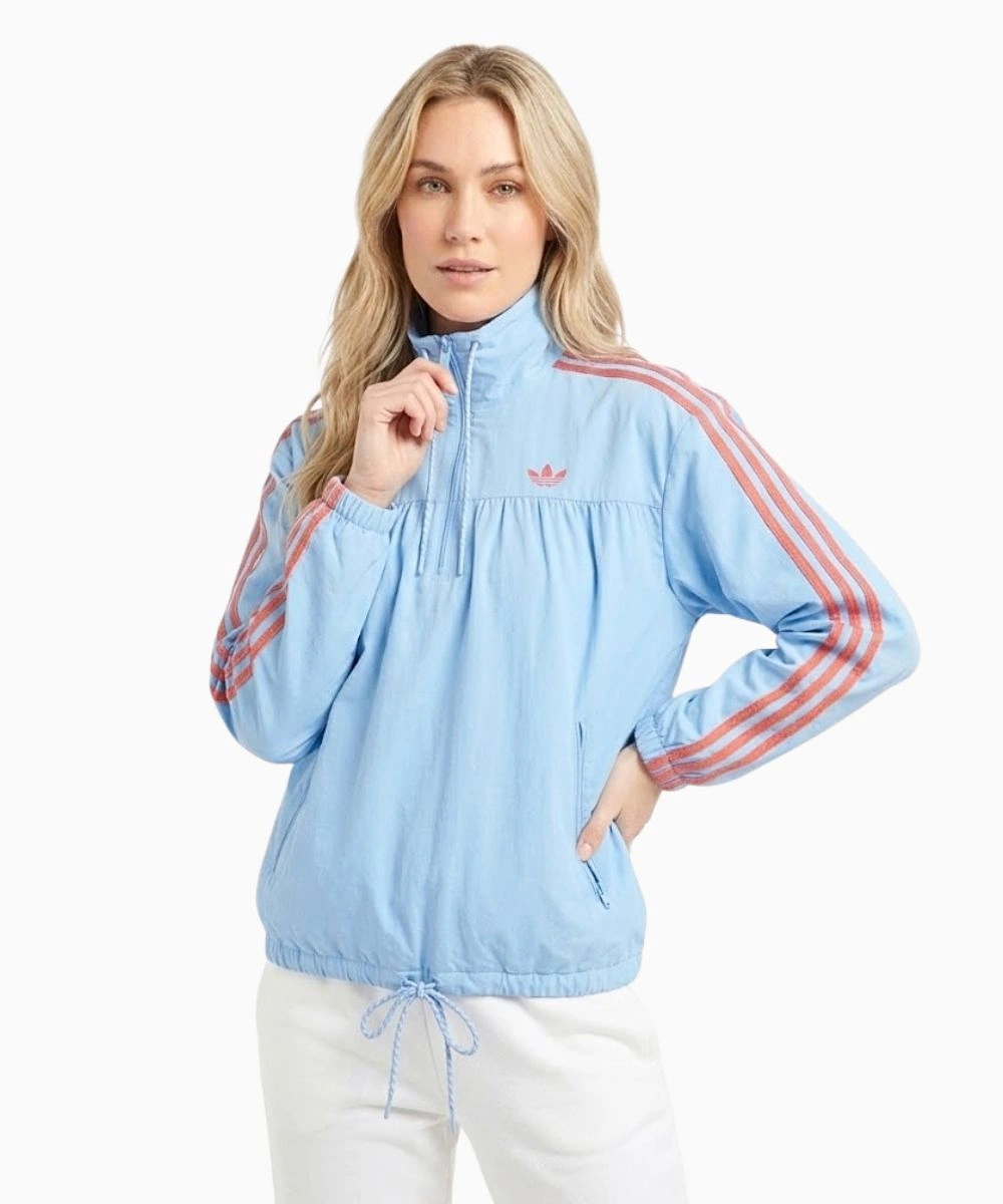 Women's 2026 Adidas Originals x ASOS Over The Head Half-Zip Blue Track Jacket