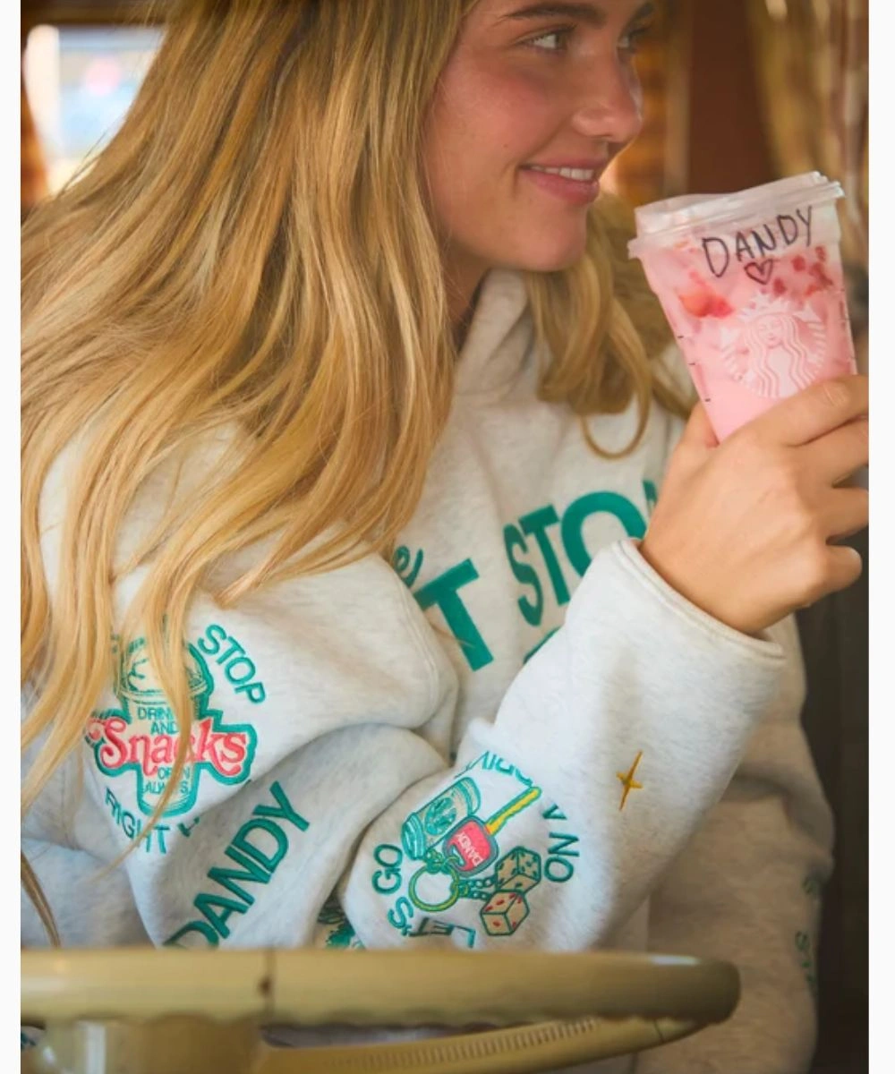 Women's 2026 Dandy Worldwide Starbucks The Pit Stop Oversized Pullover Fleece Hoodie