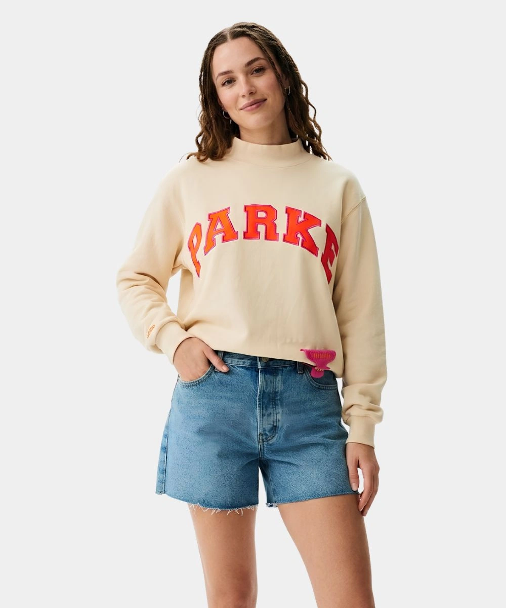 Women's 2026 Parke x Dunkin Varsity Mockneck Sweatshirt Cream