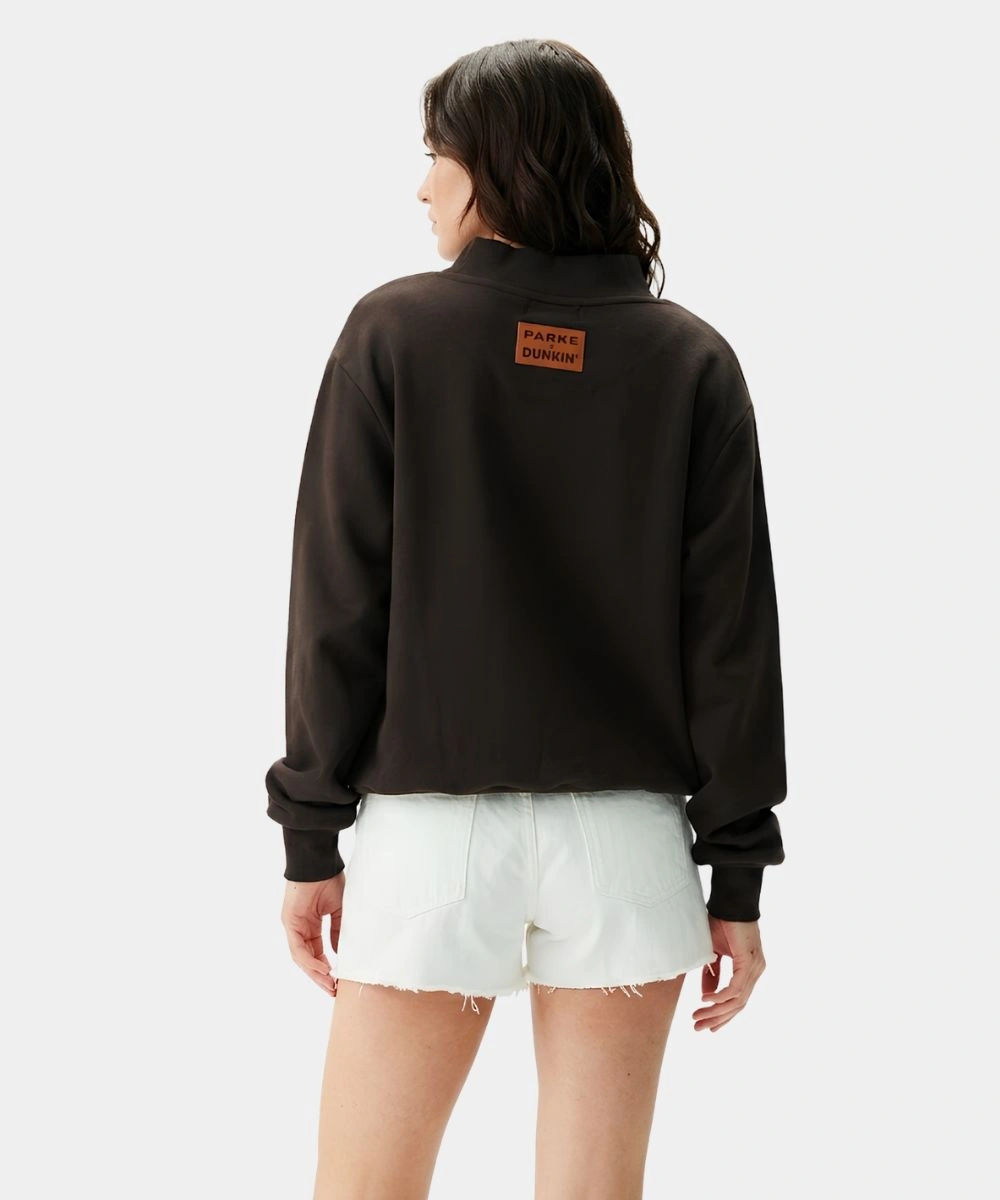 Women's 2026 Parke x Dunkin Varsity Mockneck Sweatshirt Espresso