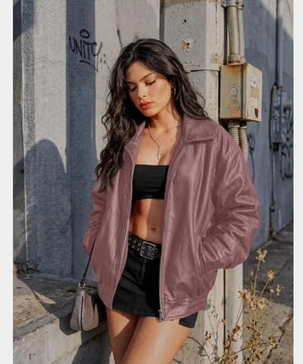 AUTOMET Leather Jacket Pink