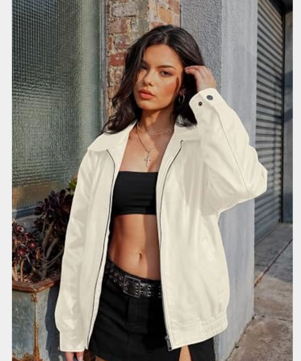 AUTOMET Oversized Leather Jacket White