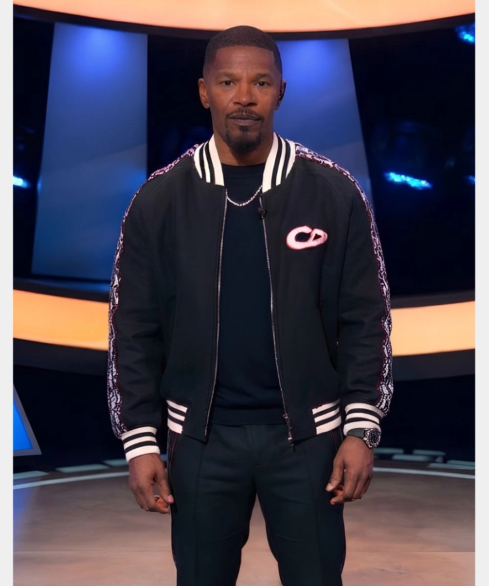 Beat Shazam Jamie Foxx Virgin Black Varsity Bomber Jacket