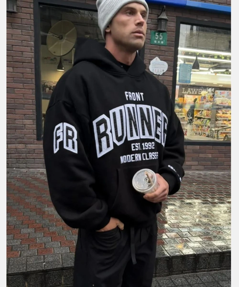 Front Runner Classic Front Black Pullover Fleece Hoodie