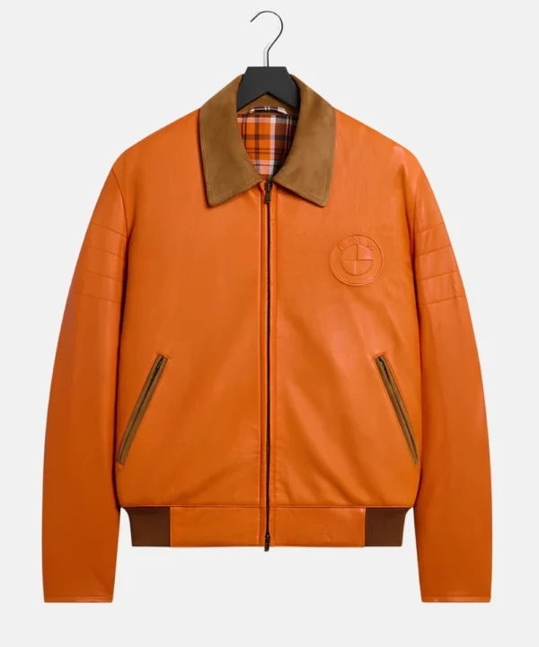 Kith for BMW Brenner Orange Leather Jacket