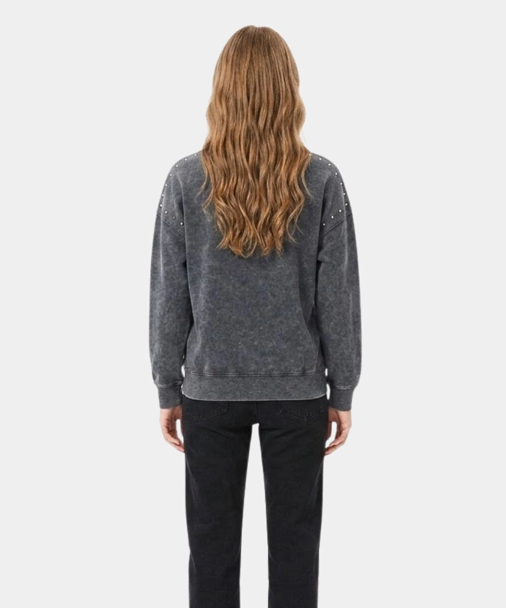 Kuromi Katseye Fleece Graphic Crew Black Sweatshirt Women's