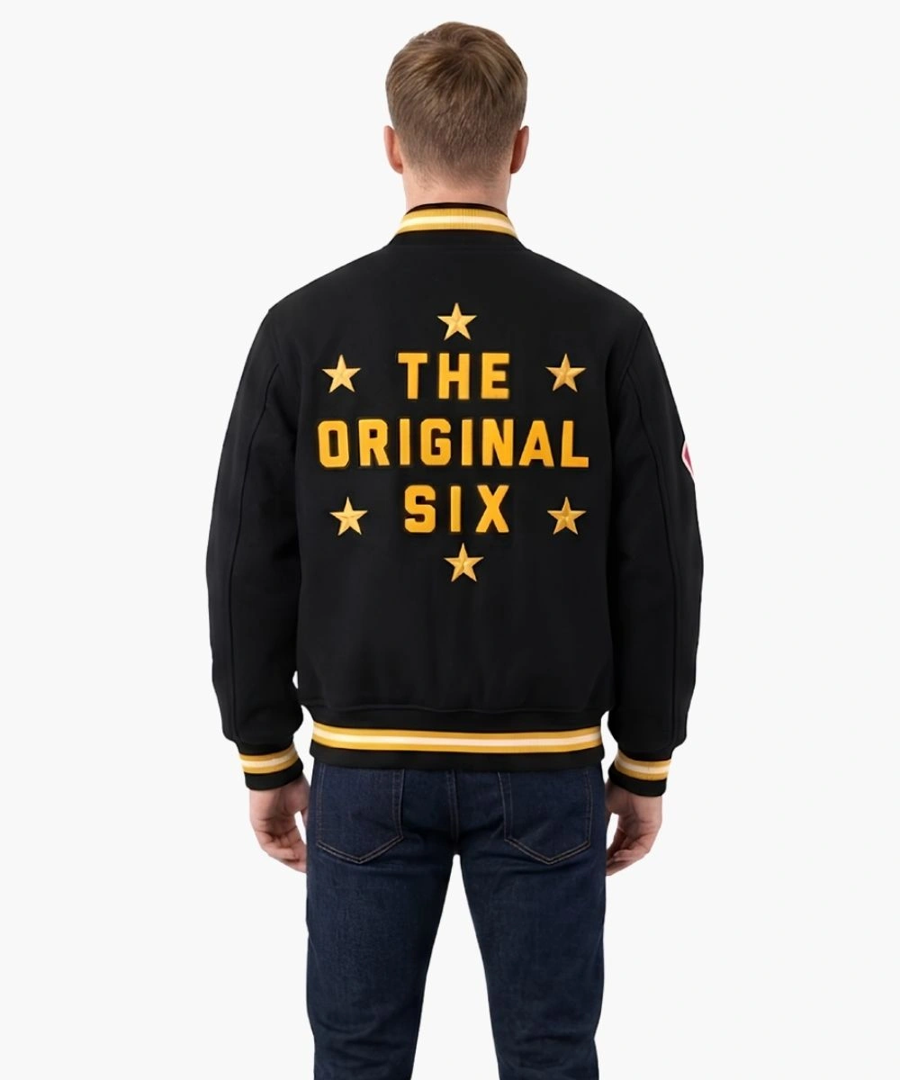 Men's OVO x NHL Boston Bruins Varsity Jacket Black