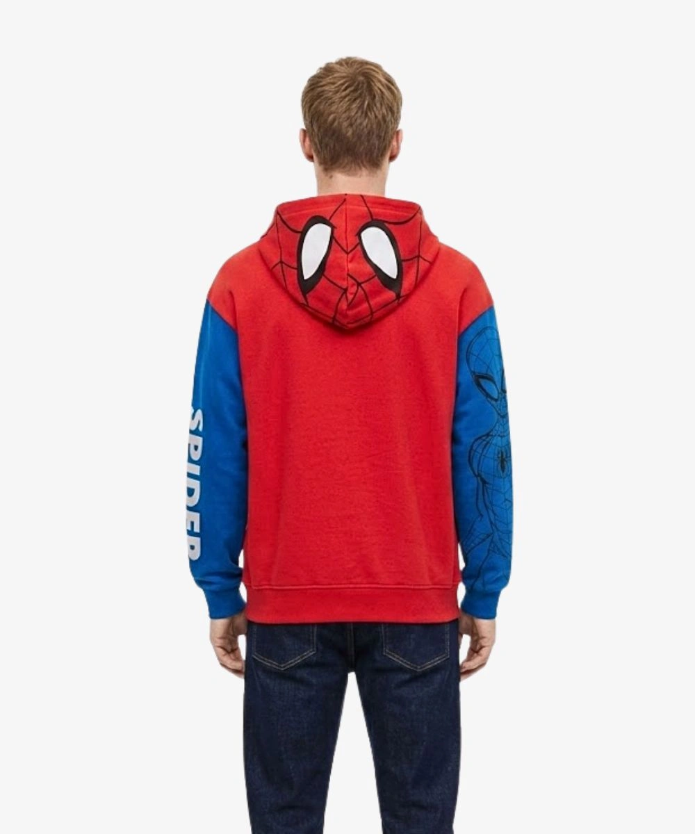 Men's Spiderman Hoodie Red & Blue