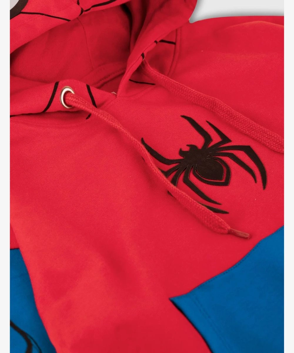 Men's Spiderman Red & Blue Pullover Fleece Hoodie