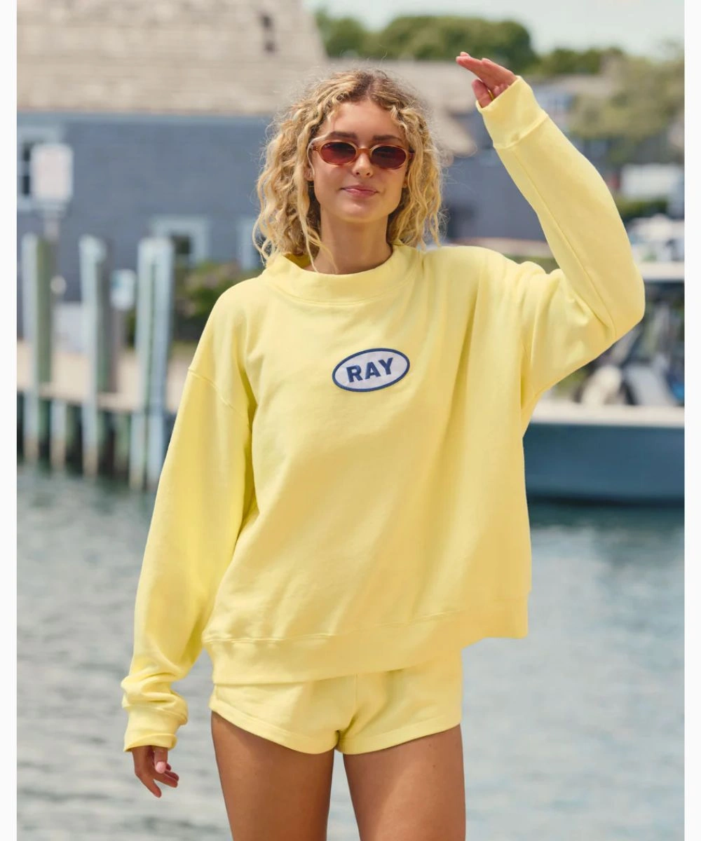 Mossy Oak Mock Neck Yellow Sweatshirt Women's