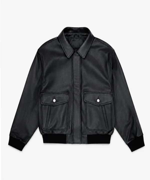 Mutimer Bomber Black Leather Jacket