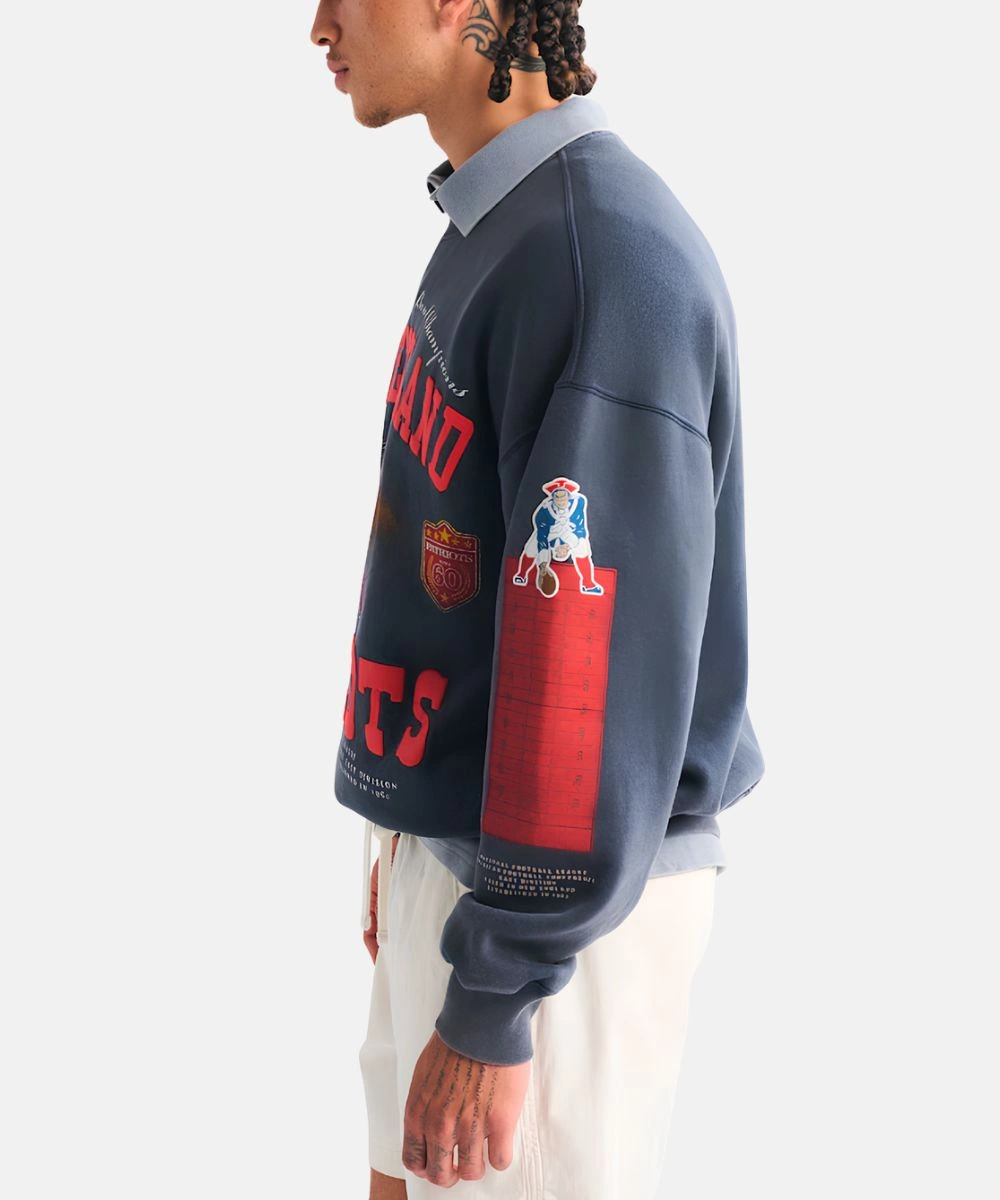 New England Patriots 2026 Abercrombie & Fitch Navy Blue Pullover Fleece Sweatshirt