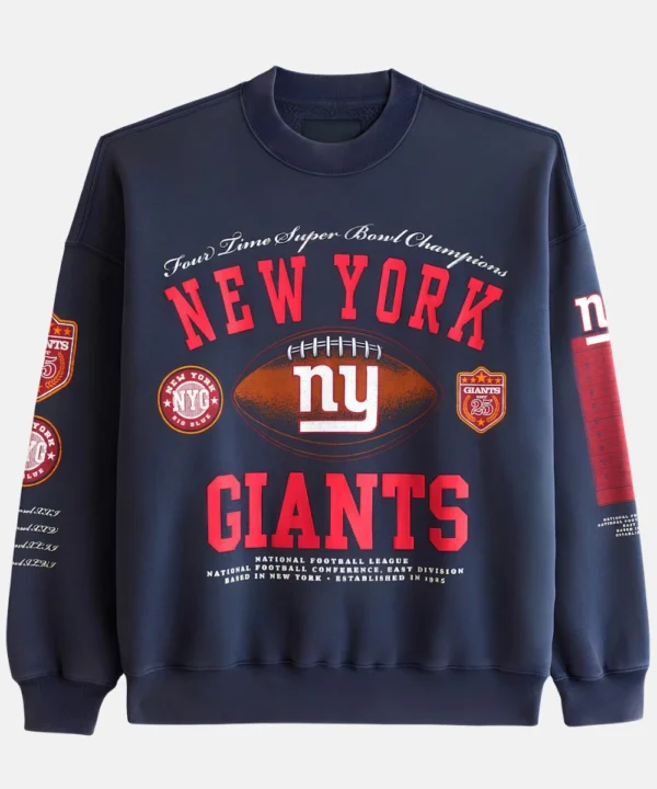New York Giants 2026 Abercrombie & Fitch Navy Blue Pullover Fleece Sweatshirt