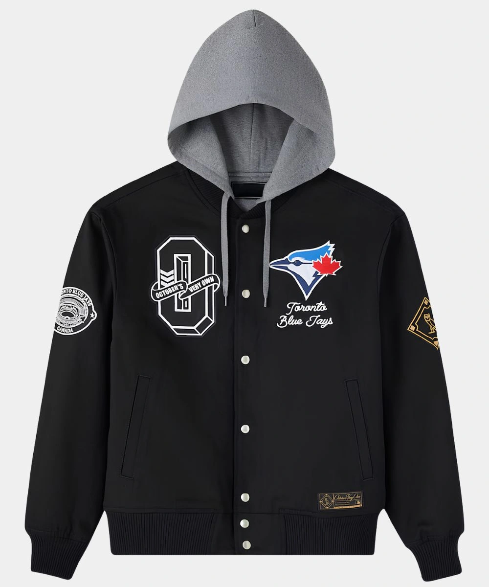 OVO x MLB 2026 Toronto Blue Jays Bomber Jacket Black