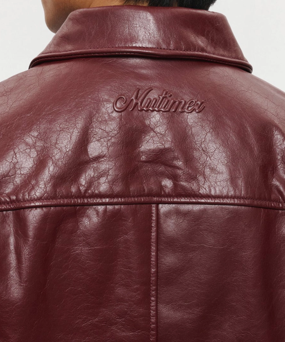 Shop Mutimer Linea Bordeaux Leather Jacket