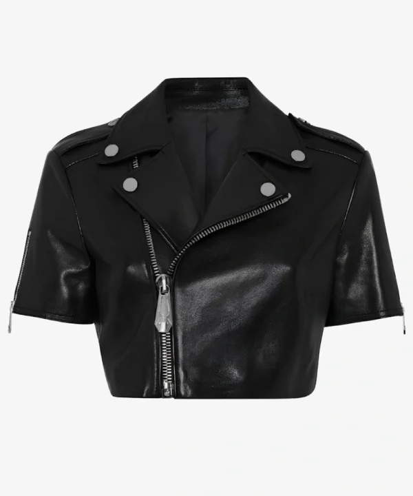 Short Sleeve Leather Jacket