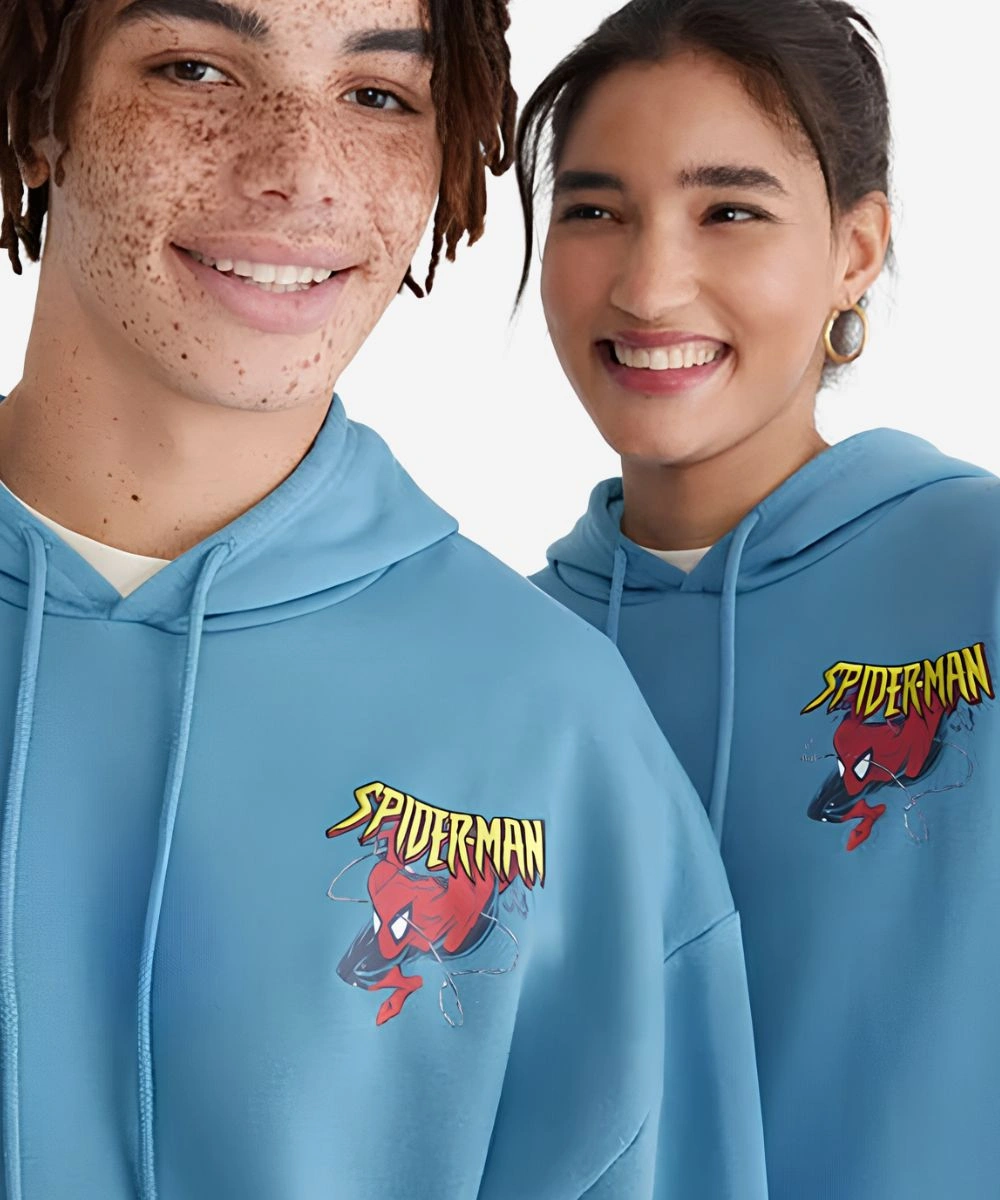 Unisex 2026 Aero Spider-Man Marvel Sky Blue Hoodie
