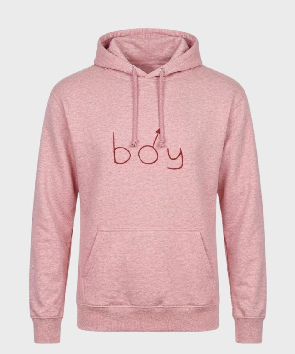 Unisex Boymoder Lightweight Pullover Hoodie Pink