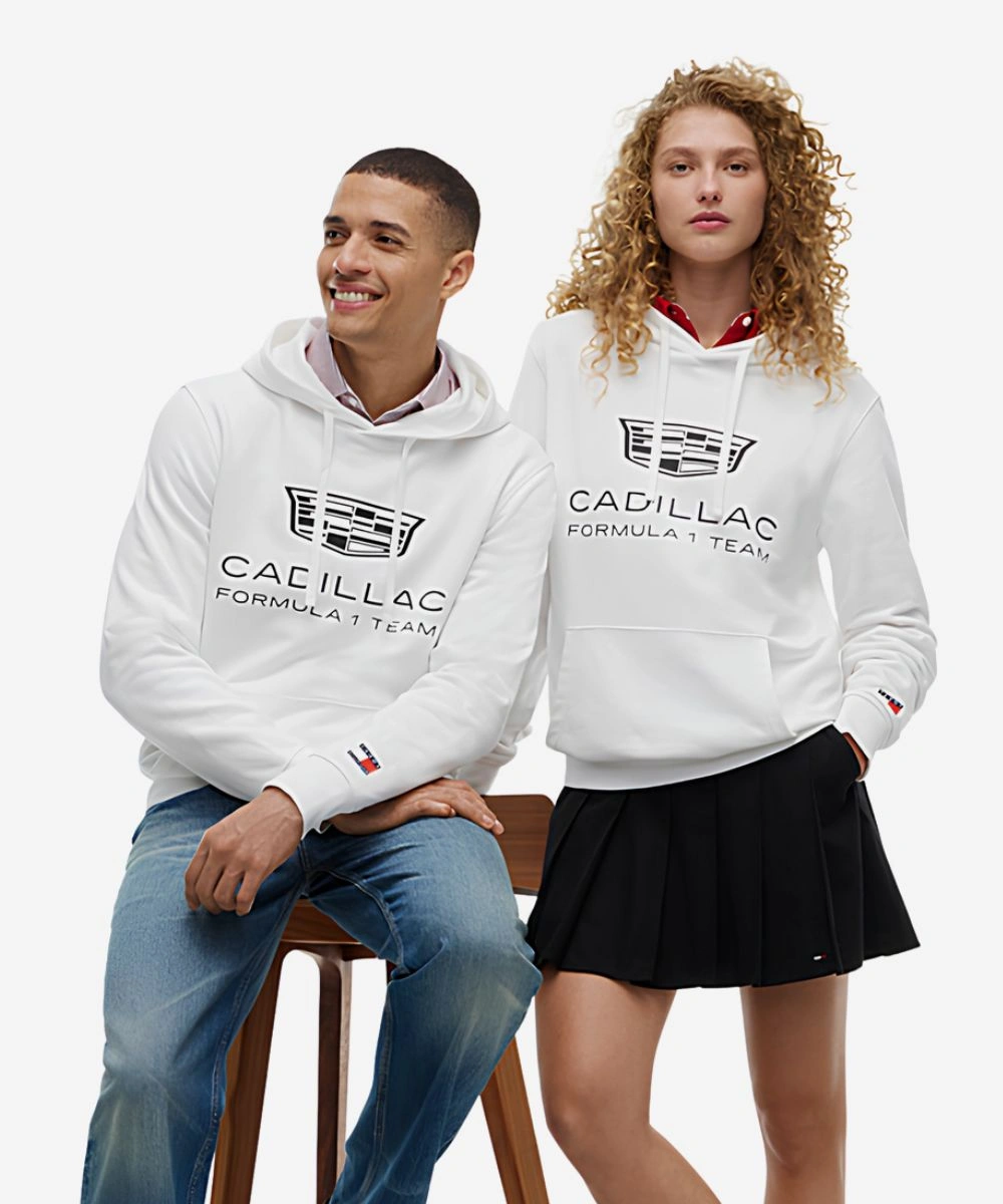 Unisex Tommy Hilfiger Cadillac Formula 1 Team Shield Logo Hoodie White