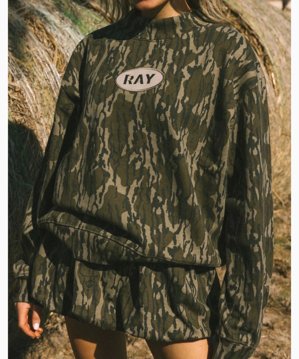 Women's Mossy Oak Mock Neck Sweatshirt Camo