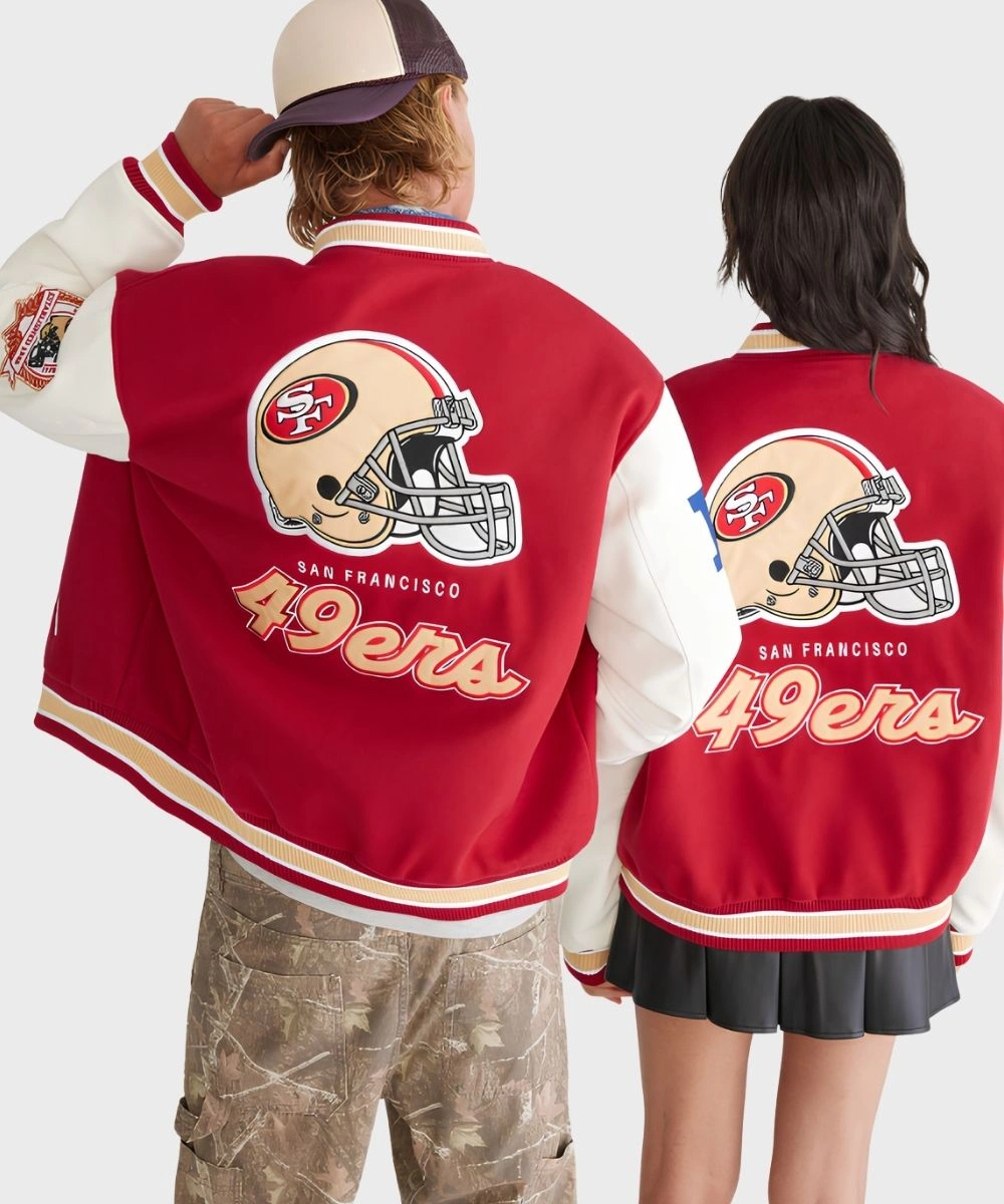 Aeropostale San Francisco 49ers Bomber Jacket Red & White