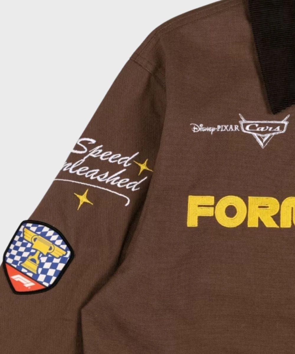 Disney Pixar’s Cars Formula 1 Lightning McQueen Racing Jacket Brown