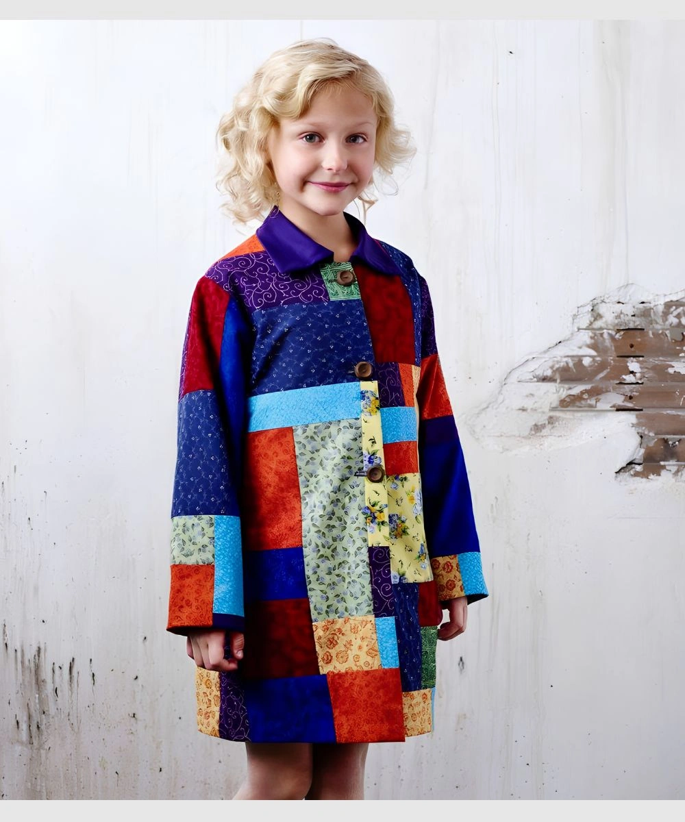 Dolly Parton Patchwork Contrasting Coat of Many Colors