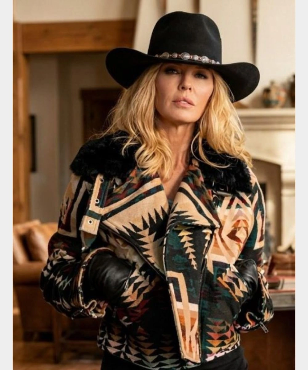 Kelly Reilly Yellowstone Beth Dutton Shearling Jacket