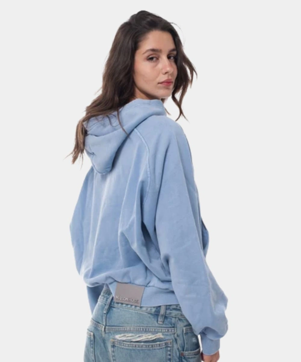 Maison Host Appliqué Dyed Pullover Hoodie Blue