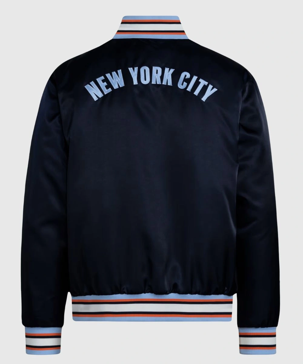 Men's Adidas NYC Coaches Satin Jacket Navy Blue