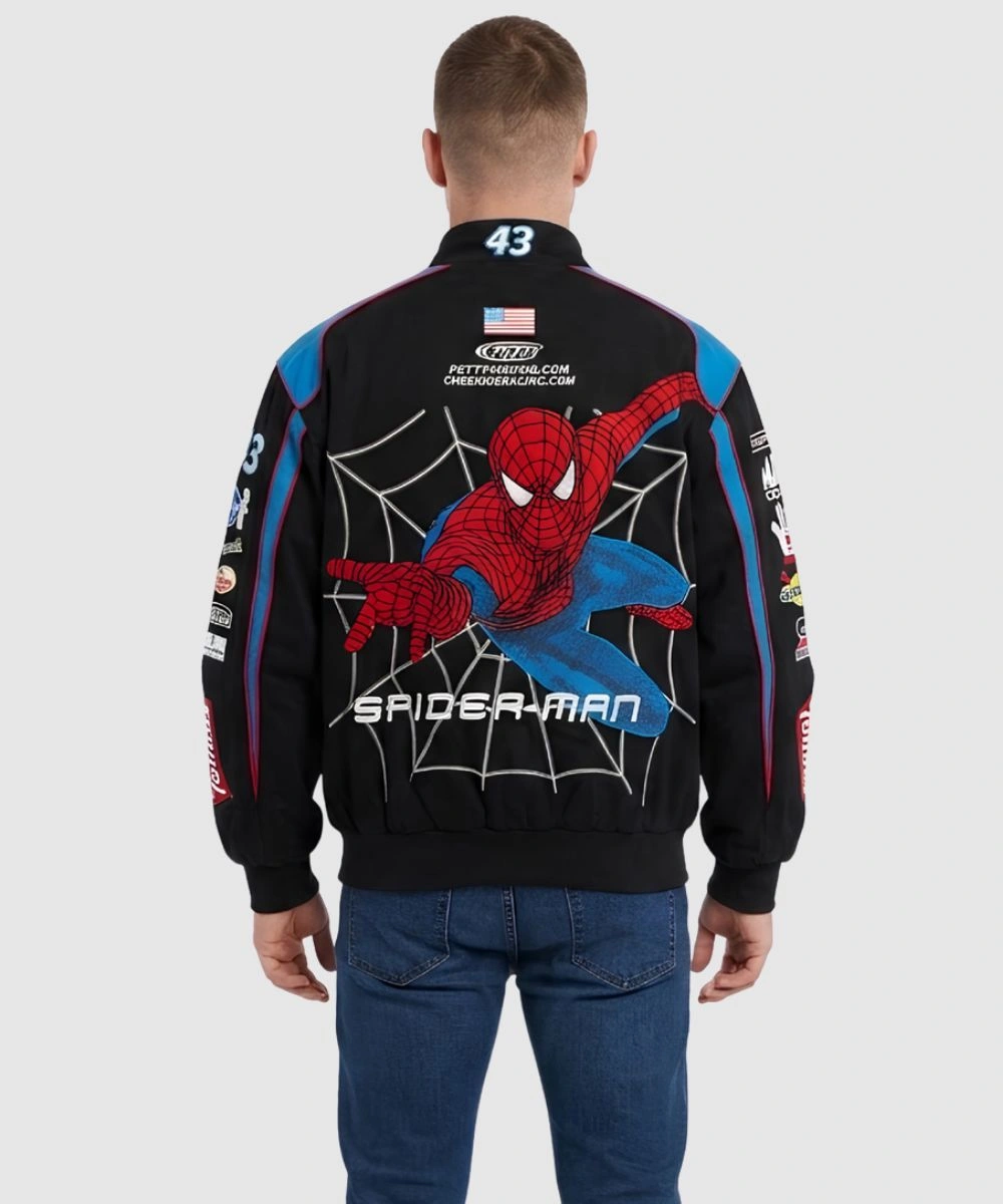 Men's Disney Spider-Man Marvel Daytona 500 Jacket Black