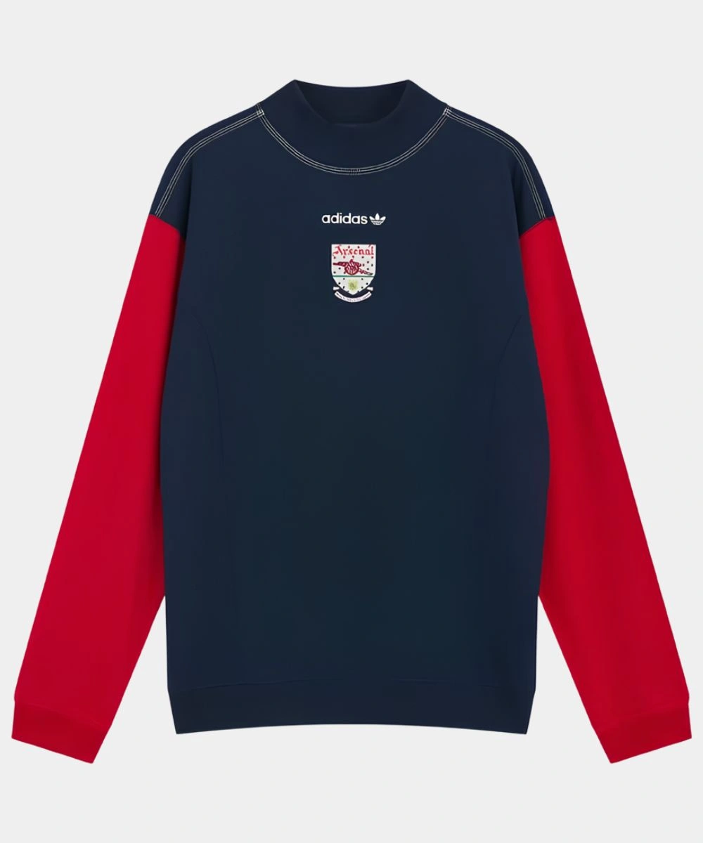 Unisex Arsenal Adidas 26/27 Eqt Navy & Red Pullover Fleece Sweatshirt