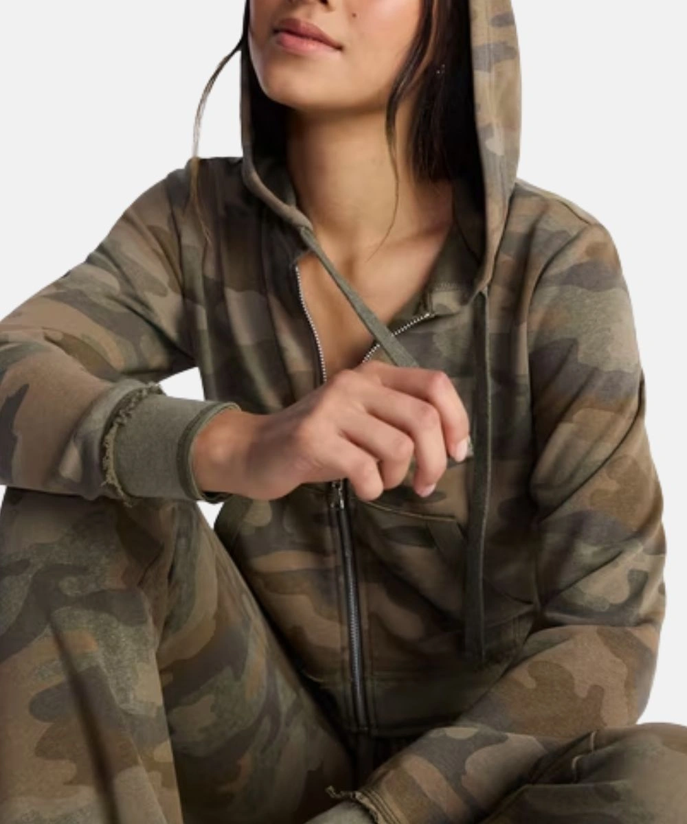 Women's No Boundaries French Terry Hoodie Jacket Camo